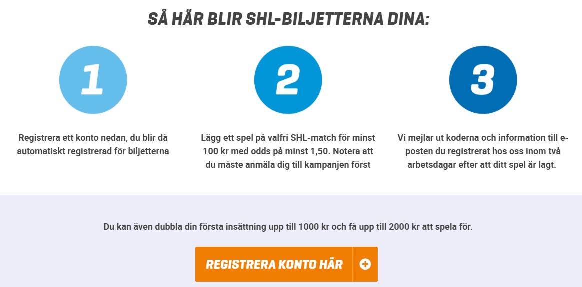 registrera dig för gratis biljetter till SHL